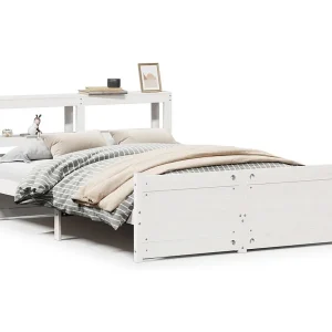 Bedframe met hoofdeinde zonder matras 140×200 cm wit Bedframe met hoofdeinde zonder matras 140×200 cm wit