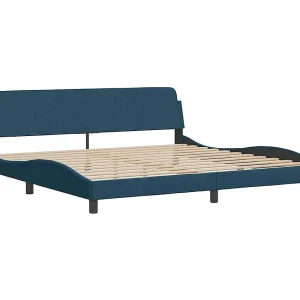 Bedframe "Dover" fluweel blauw 200×200 cm