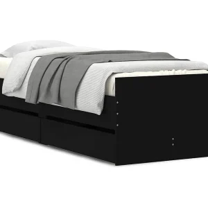 Bedframe met lades zwart 90×190 cm Bedframe met lades zwart 90×190 cm