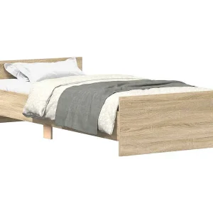 Bedframe zonder matras hout sonoma eikenkleurig 75×190 cm Bedframe zonder matras hout sonoma eikenkleurig 75×190 cm