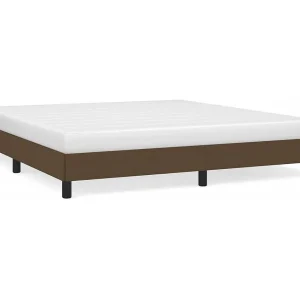 Bedframe zonder matras stof donkerbruin 160×200 cm Bedframe zonder matras stof donkerbruin 160×200 cm