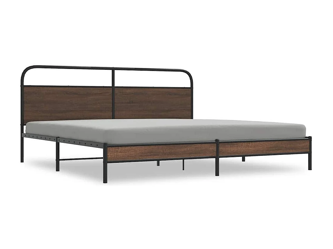 Bedframe zonder matras metaal bruin eikenkleurig 200x200 cm