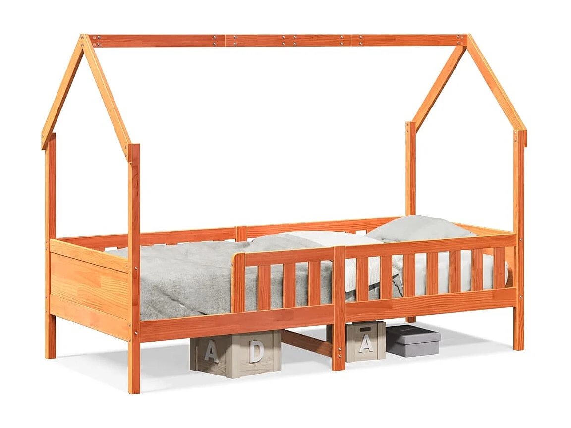 Bedhuis wasbruin massief grenenhout 90x200 cm