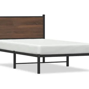 Bedframe zonder matras metaal bruin eikenkleurig 100×200 cm Bedframe zonder matras metaal bruin eikenkleurig 100×200 cm