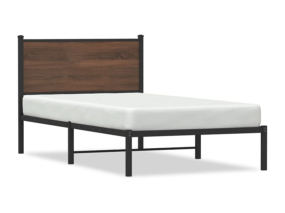 Bedframe zonder matras metaal bruin eikenkleurig 100x200 cm