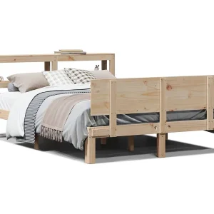 Bedframe met hoofdbord massief grenenhout 120×190 cm