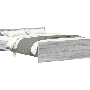 Bedframe met hoofd- en voeteneinde grijs sonoma 120×190 cm Bedframe met hoofd- en voeteneinde grijs sonoma 120×190 cm