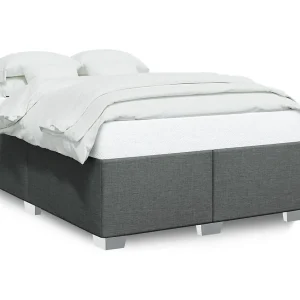 Bedframe zonder matras stof donkergrijs 160×200 cm Bedframe zonder matras stof donkergrijs 160×200 cm