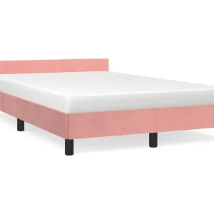 Bedframe zonder matras 120×190 cm fluweel roze Bedframe zonder matras 120×190 cm fluweel roze