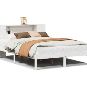 Bed met boekenkast zonder matras grenenhout wit 140×190 cm Bed met boekenkast zonder matras grenenhout wit 140×190 cm