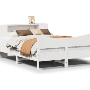 Bedframe zonder matras massief grenenhout wit 140×190 cm Bedframe zonder matras massief grenenhout wit 140×190 cm