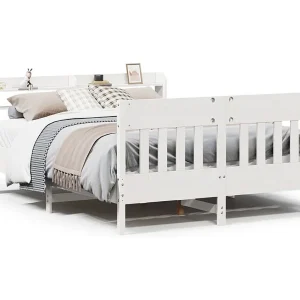 Bedframe zonder matras massief grenenhout wit 120×190 cm Bedframe zonder matras massief grenenhout wit 120×190 cm