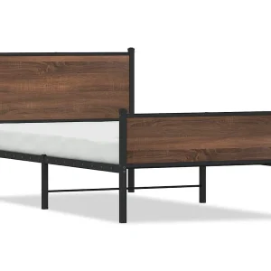 Bedframe zonder matras metaal bruin eikenkleurig 107×203 cm Bedframe zonder matras metaal bruin eikenkleurig 107×203 cm
