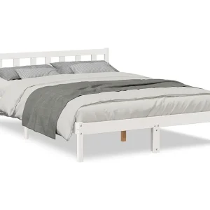 Bedframe extra lang zonder matras grenenhout wit 140×220 cm Bedframe extra lang zonder matras grenenhout wit 140×220 cm