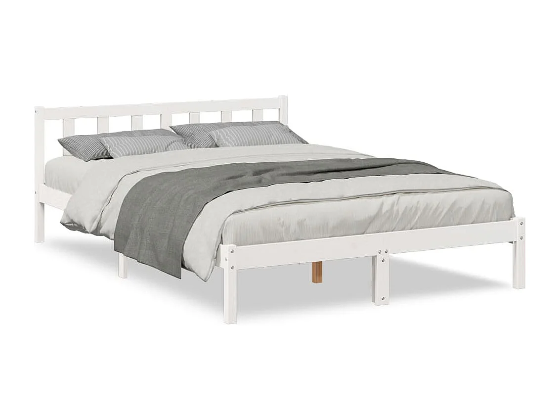 Bedframe extra lang zonder matras grenenhout wit 140x220 cm