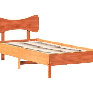 Bedframe zonder matras massief grenenhout wasbruin 75×190 cm Bedframe zonder matras massief grenenhout wasbruin 75×190 cm