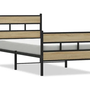 Bedframe zonder matras metaal sonoma eikenkleurig 107×203 cm