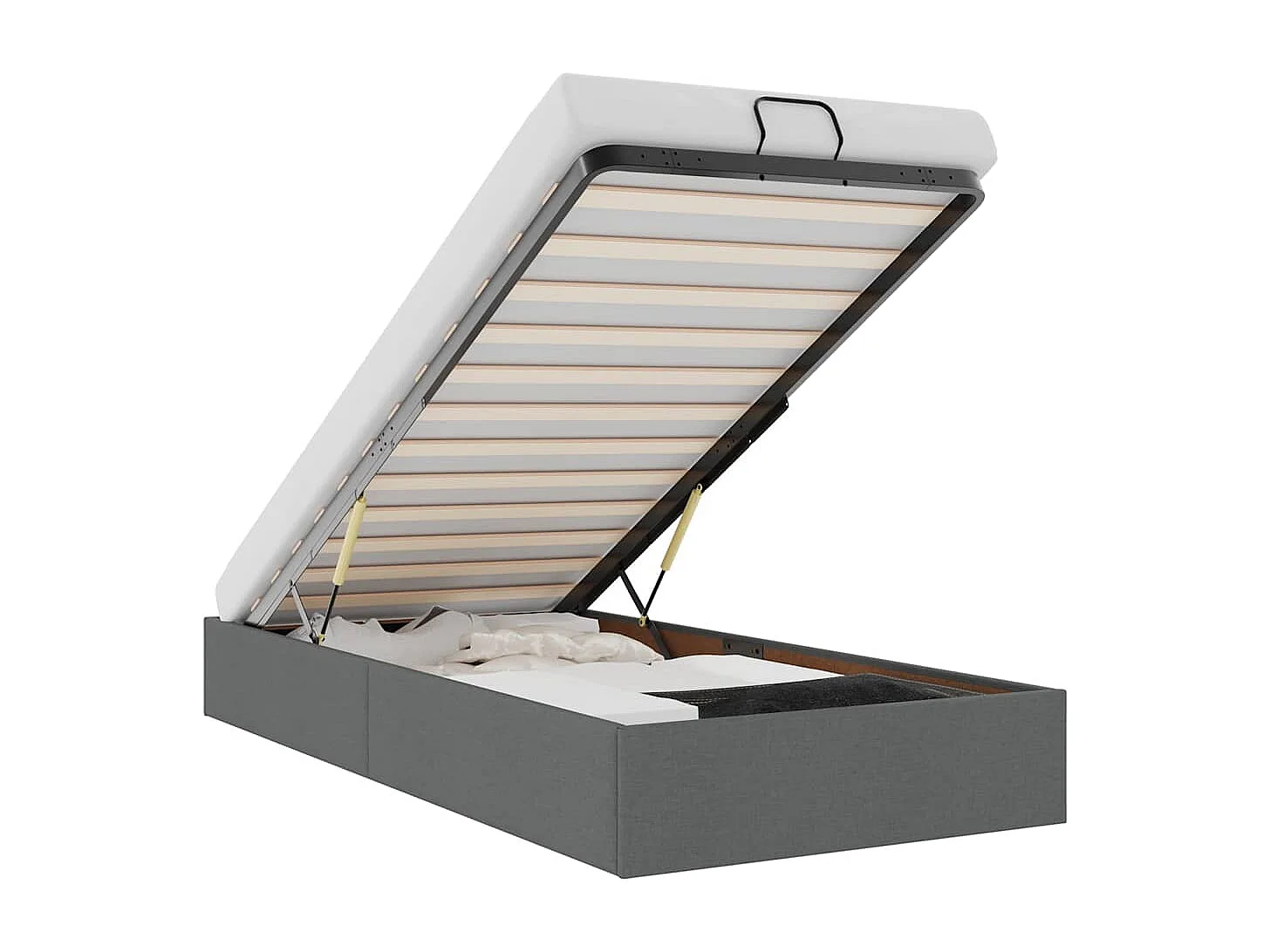 Bedframe zonder matras 100x200 cm stof donkergrijs