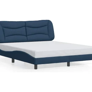 Bedframe zonder matras "Hvar" stof blauw 160×200 cm Bedframe zonder matras "Hvar" stof blauw 160×200 cm