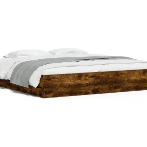 Bedframe met lades bewerkt hout gerookt eikenkleurig 180×200 cm Bedframe met lades bewerkt hout gerookt eikenkleurig 180×200 cm