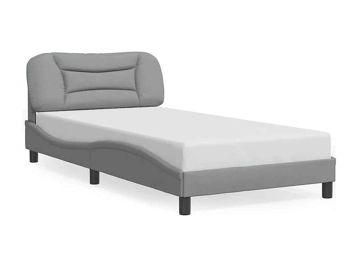 Bedframe zonder matras "Hvar" 100x200 cm stof lichtgrijs