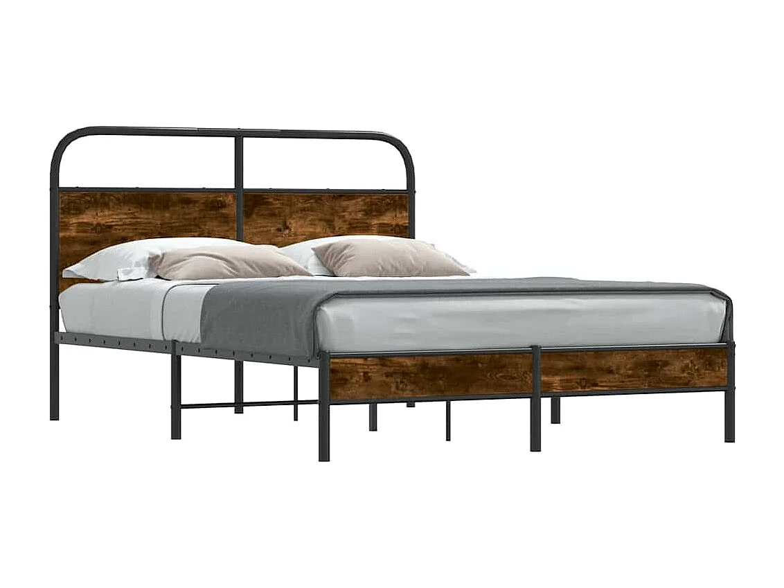 Bedframe zonder matras bewerkt hout gerookt eiken 140x200 cm