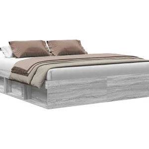 Bedframe grijs sonoma eikenkleurig 200×200 cm Bedframe grijs sonoma eikenkleurig 200×200 cm