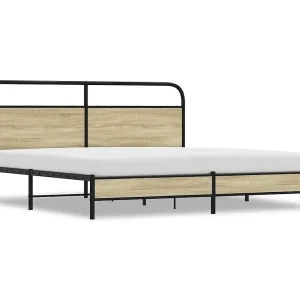 Bedframe zonder matras metaal sonoma eikenkleurig 183×213 cm Bedframe zonder matras metaal sonoma eikenkleurig 183×213 cm