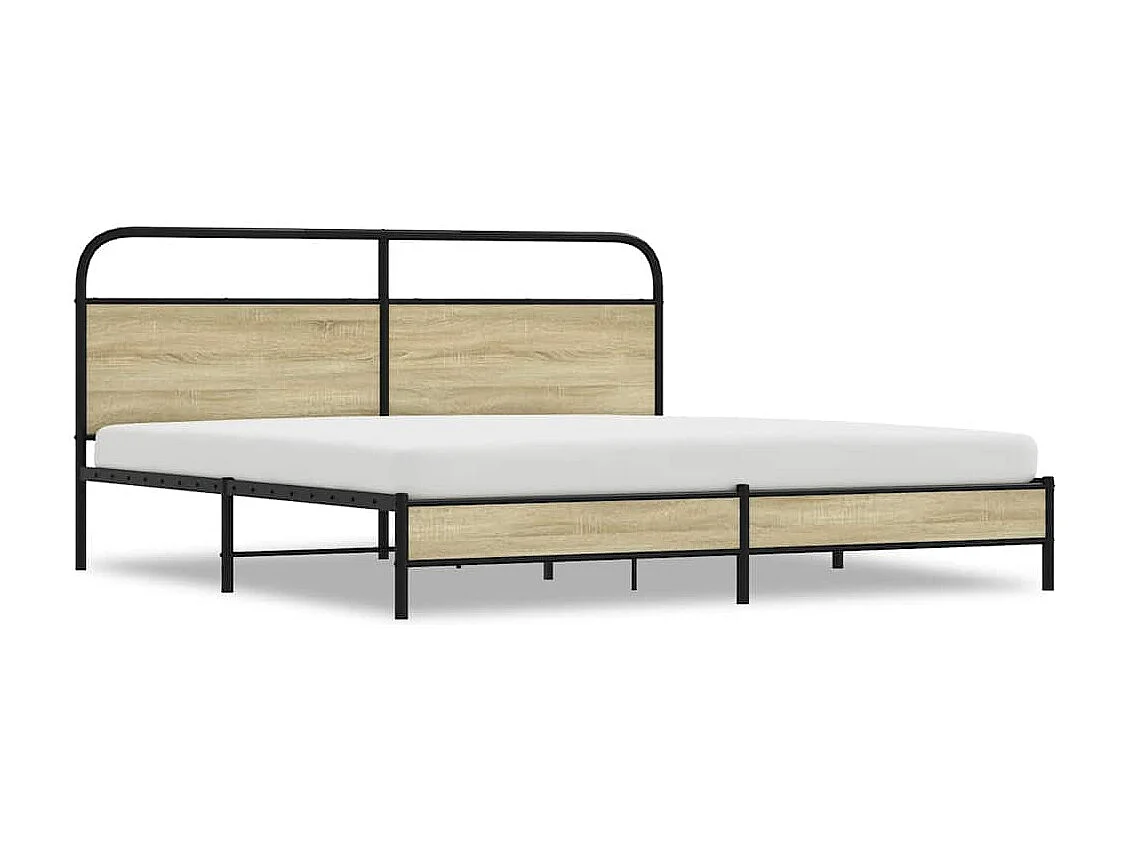 Bedframe zonder matras metaal sonoma eikenkleurig 183x213 cm