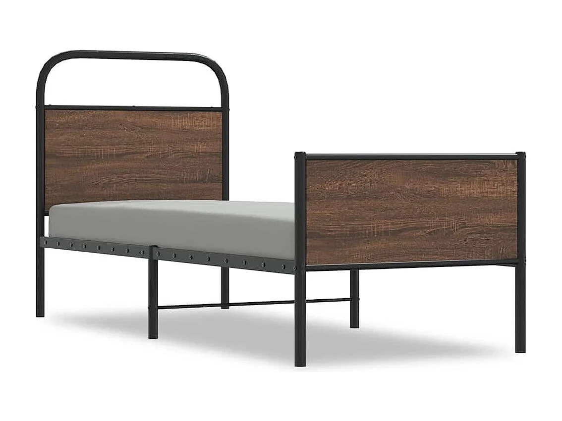 Bedframe zonder matras bewerkt hout bruin eikenkleur 80x200 cm