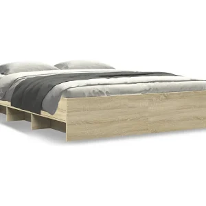Bedframe zonder matras hout sonoma eikenkleurig 150×200 cm Bedframe zonder matras hout sonoma eikenkleurig 150×200 cm