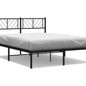 Bedframe met hoofdbord metaal zwart 160×200 cm Bedframe met hoofdbord metaal zwart 160×200 cm