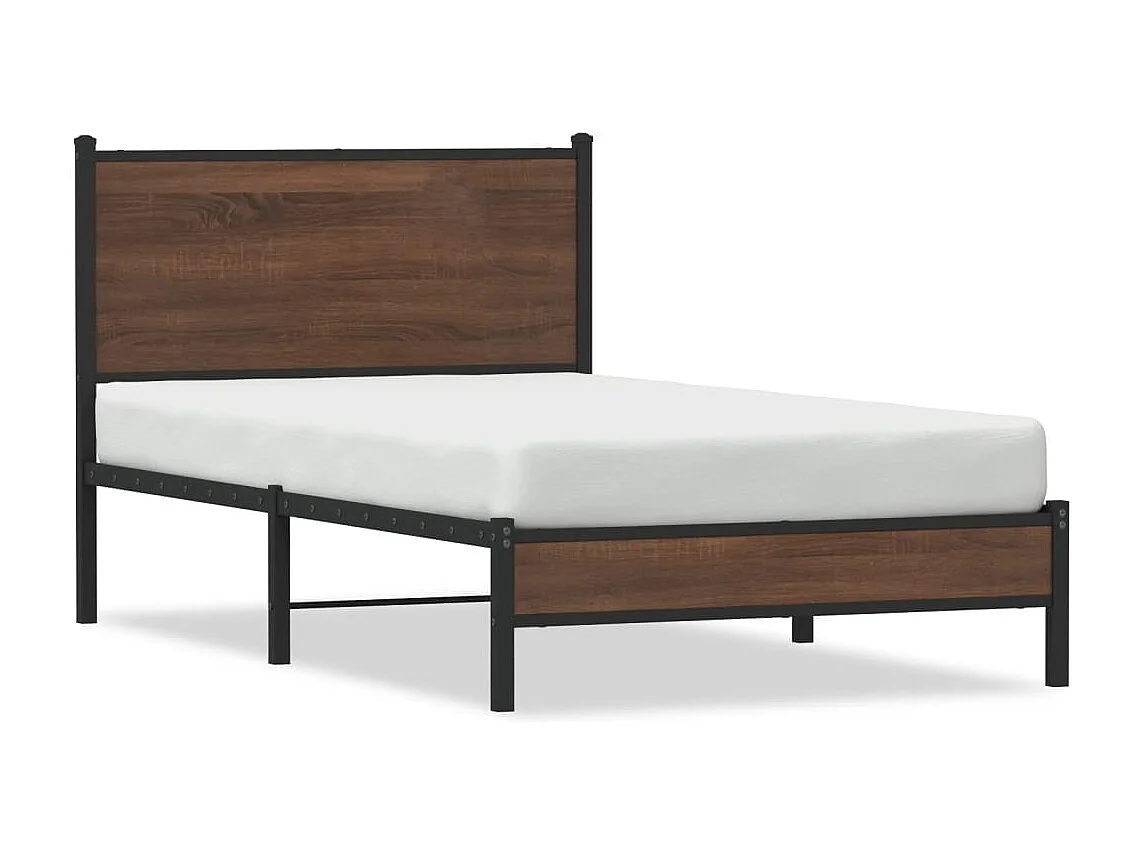 Bedframe zonder matras metaal bruin eikenkleurig 100x190 cm