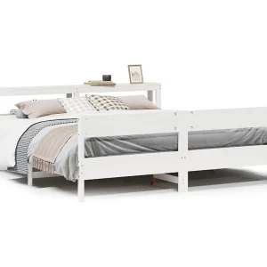 Bedframe zonder matras massief grenenhout wit 180×200 cm Bedframe zonder matras massief grenenhout wit 180×200 cm