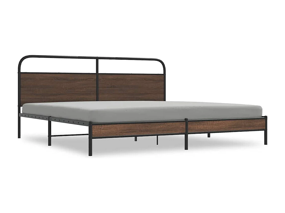 Bedframe zonder matras metaal bruin eikenkleur 183x213 cm