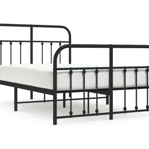 Bedframe met hoofd- en voeteneinde metaal zwart 120×200 cm
