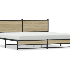 Bedframe zonder matras metaal sonoma eikenkleurig 193×203 cm Bedframe zonder matras metaal sonoma eikenkleurig 193×203 cm