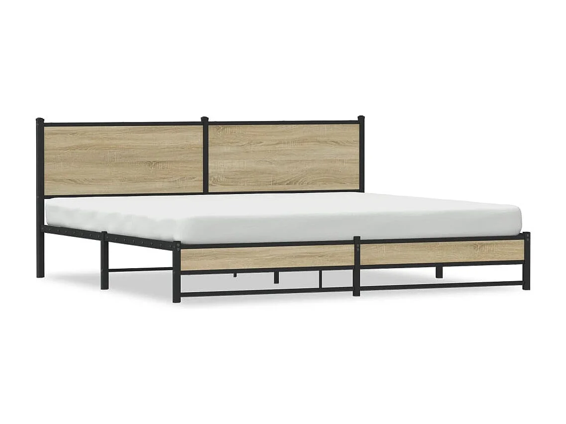 Bedframe zonder matras metaal sonoma eikenkleurig 193x203 cm