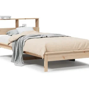 Bed met boekenkast zonder matras massief grenenhout 75×190 cm