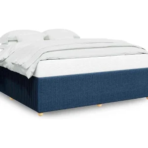 Bedframe zonder matras stof blauw 200×200 cm Bedframe zonder matras stof blauw 200×200 cm