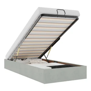 Bedframe zonder matras 90×190 cm fluweel lichtgrijs Bedframe zonder matras 90×190 cm fluweel lichtgrijs