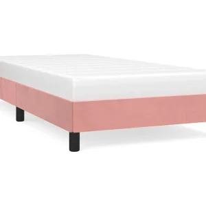 Bedframe fluweel roze 90×190 cm