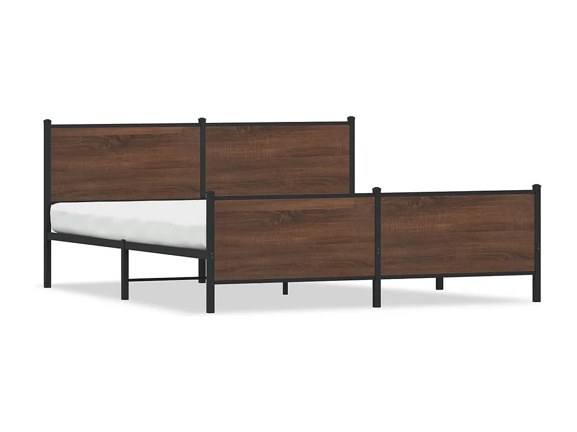 Bedframe zonder matras metaal bruin eikenkleurig 200x200 cm