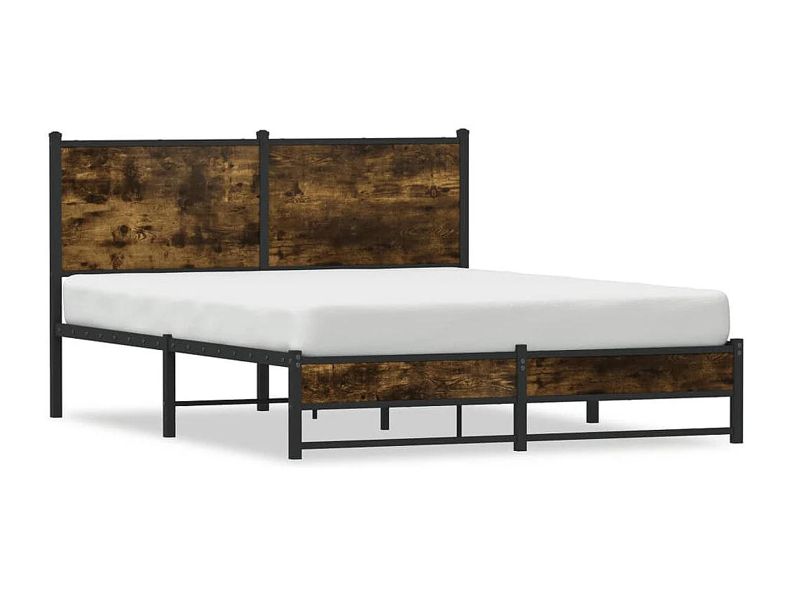 Bedframe zonder matras metaal gerookt eikenkleurig 140x190 cm