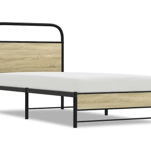 Bedframe zonder matras bewerkt hout sonoma eikenkleur 75×190 cm Bedframe zonder matras bewerkt hout sonoma eikenkleur 75×190 cm