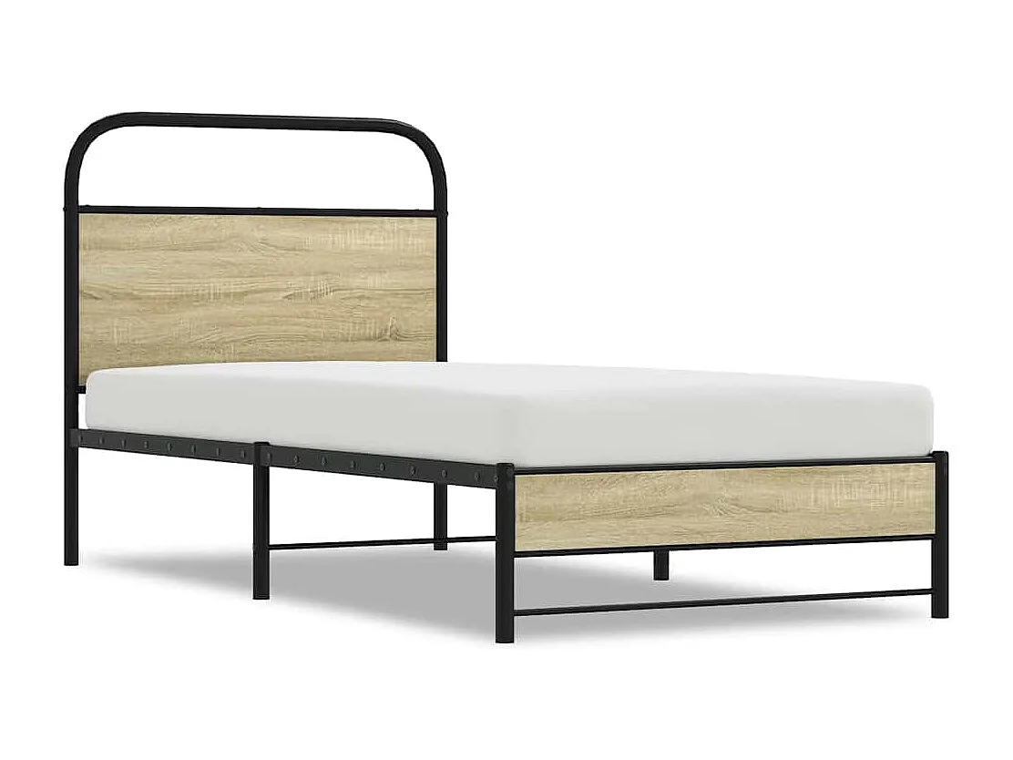 Bedframe zonder matras bewerkt hout sonoma eikenkleur 75x190 cm