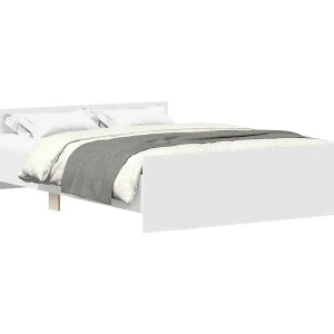 Bedframe met hoofd- en voeteneinde wit 140×190 cm Bedframe met hoofd- en voeteneinde wit 140×190 cm