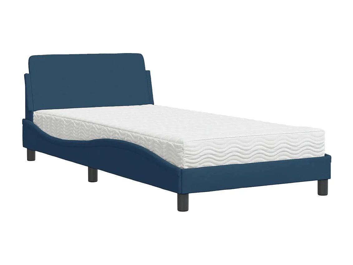 Bed met matras "Dover" stof blauw 100x200 cm