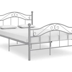 Bedframe metaal grijs 120×200 cm Bedframe metaal grijs 120×200 cm