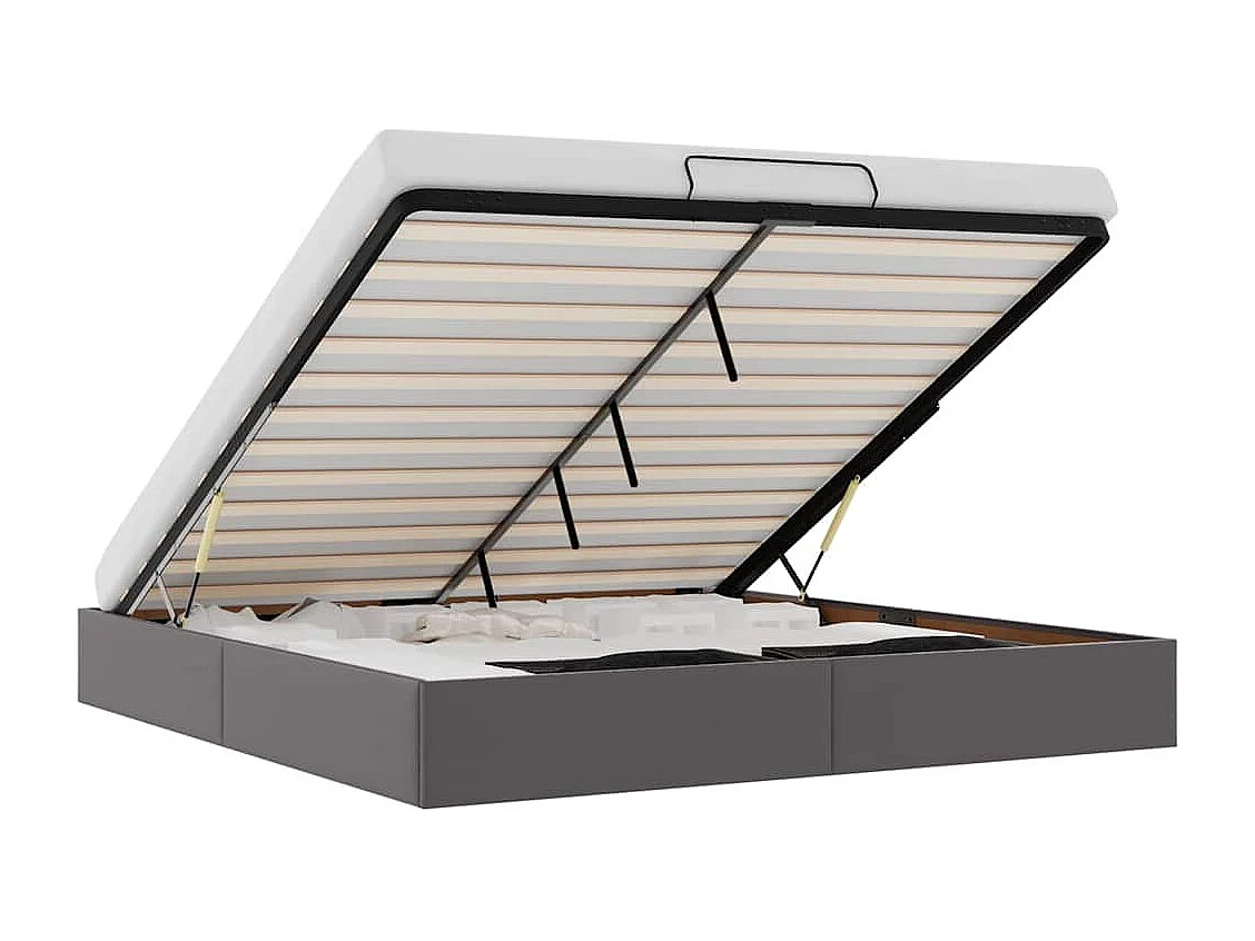 Bedframe zonder matras 200x200 cm kunstleer grijs